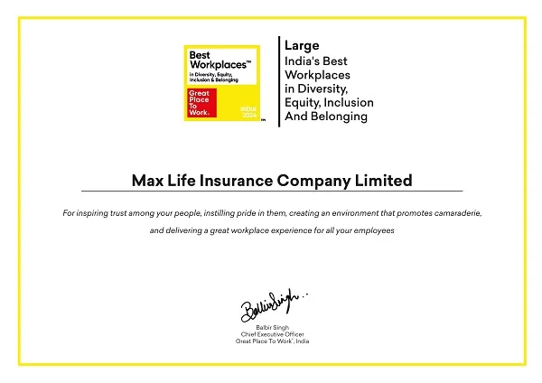 Max Life Recognized Among India’s Best Workplaces for DEIB, Women and Millennials by GPTW